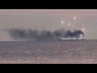 UFO SIGHTING UFOs APPEAR OVER SMOKING SHIP IN CALIFORNIA, SEPTEMBER 2013