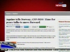 NTG: Aquino tells Norway, CPP-NDF: Time for peace talks to move forward, banner ng GMA News Online