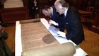 Raw: Oldest Known Torah Scroll Displayed